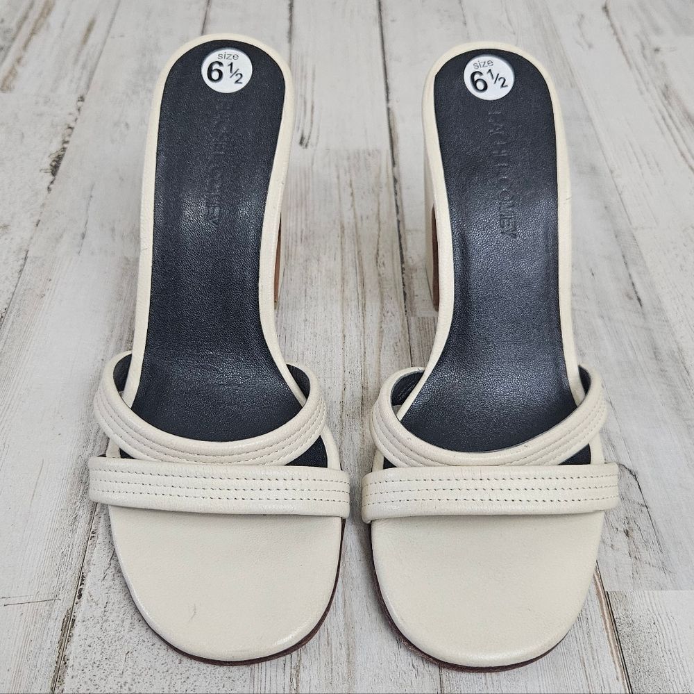 Rachel Comey Cream Heeled Sandal Shoes Leather Luxury Neutral Sz 6.5